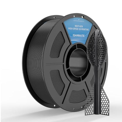 iSANMATE HS TPU Filament 1.75mm, Black TPU 95A HF High Speed, 1kg | Flexible Tough Wear-Resistant; HF TPU 50-200mm/s; Compatible with Bambu Lab and Most FDM 3D Printer for TPU Beginner - color: Black, size: TPU-HS-95A