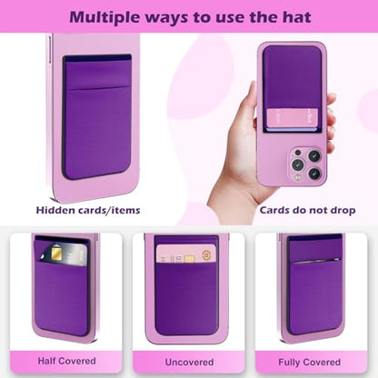 CloudValley Magnetic Wallet Compatible with MagSafe for iPhone 17/16/15/14/13/12 Series, 5 Card Stick on Back of Phone Credit Cards& ID Card Cell Phone Card Holder for Phone Case with Mag-Safe, Purple - color: DarkPurple