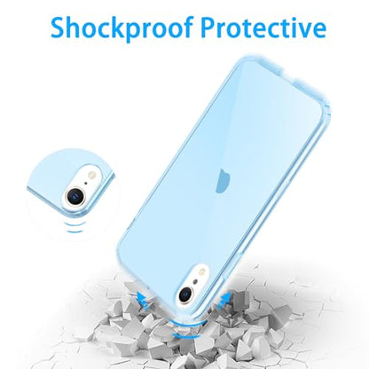 JJGoo Compatible with iPhone XR Case Clear Soft Transparent Shockproof Protective Slim Thin Bumper Phone Cover for XR, Clear Blue - color: Blue
