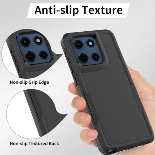 for Moto G Stylus 2025/2026 Case: Dual Layer Protective Heavy Duty Cell Phone Cover Shockproof Rugged with Screen Protector - Military Protection Bumper Tough - for G Stylus 2025/2026, Black - color: Black (PC) + Black (TPU)