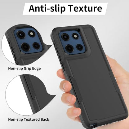 for Moto G Stylus 2025/2026 Case: Dual Layer Protective Heavy Duty Cell Phone Cover Shockproof Rugged with Screen Protector - Military Protection Bumper Tough - for G Stylus 2025/2026, Black - color: Black (PC) + Black (TPU)