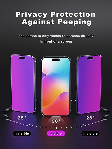 GIGIKISS Privacy Screen Protector for iPhone 15 Pro - size: for iPhone 15 Pro - 6.1 inch