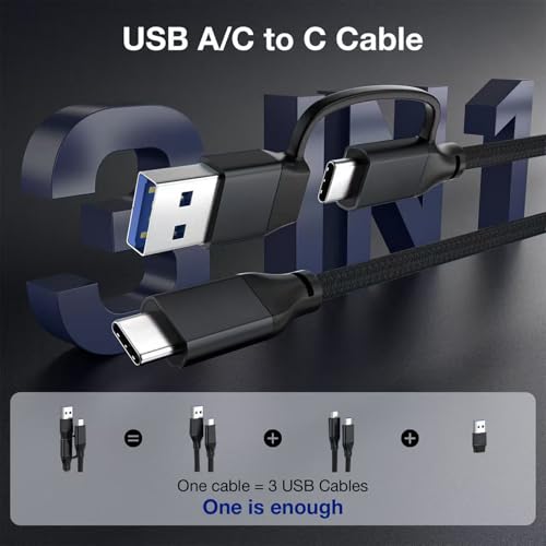 240W USB C Cable 6.6FT, 20Gbps USB C 3.2 Gen 2 Cable, USB to USB C Cable - color: Black, size: 6.6ft