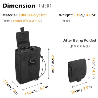 TRIWONDER Tactical Cigarette Pouch Molle Small Military Bag Battery Cigarette Case EDC Utility Card Holder Lighter Slot Mini Cigar Waist Pack - color: 14 Black