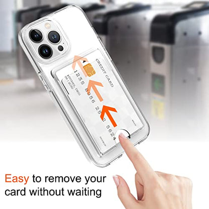 Gukalong Clear Wallet Case for iPhone 15 Pro with Credit Card Holder | Hard PC Heavy Duty Shockproof Protection Anti-Scratch Phone Cover Card Slot Anti-Yellowing Case for Women Men - size: for iPhone 15 Pro