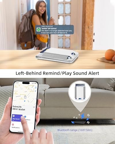 for Magsafe Wallet Works with Apple Find My, Leather Magnetic Phone Wallet - color: Ivory White
