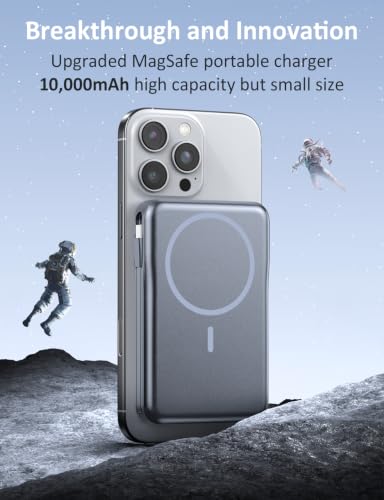 Magnetic Portable Charger 10000mAh, 20W Power Bank with Built in Cable | 20W Fast Charging for Magsafe Battery Pack with LED Display, Travel Essential for iPhone 17/16/15/14/13 Pro/Pro Max-SpaceGrey - color: SpaceGray