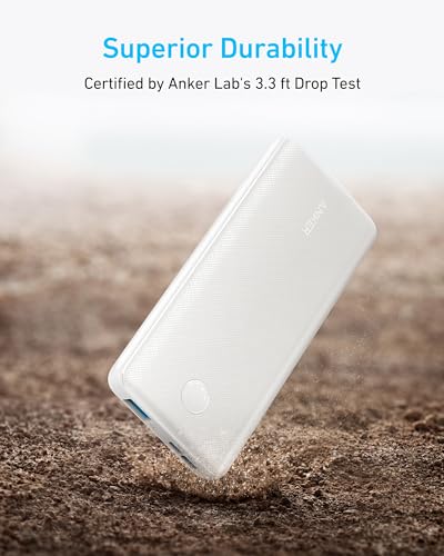 Anker Power Bank, 10,000mAh Portable Charger, PowerIQ USB-C Battery Pack - color: White