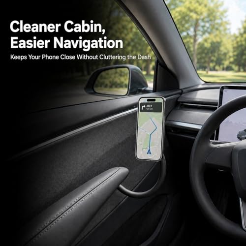 Magnetic Phone Mount Compatible with MagSafe, Designed for Model 3 Y Black