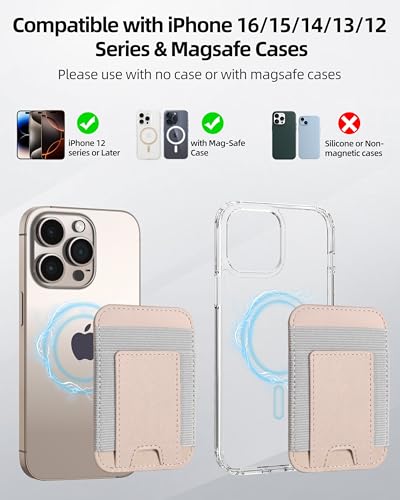 Upgraded for Magsafe Wallet, 7 Card Holder, RFID Blocking, Strongest Magnet | Magnetic Wallet for iPhone 17/16/15/14/13/12 Series, Magnetic Card Holder, 2 Card Slots, Vegan Leather, Desert Titanium Gold - color: Desert Titanium Gold-Upgraded