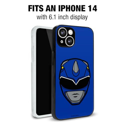 Power Rangers Blue Ranger Helmet Protective Slim Fit Plastic Bumper Case - color: iPhone 14 (Fits 6.1 Inch Display)