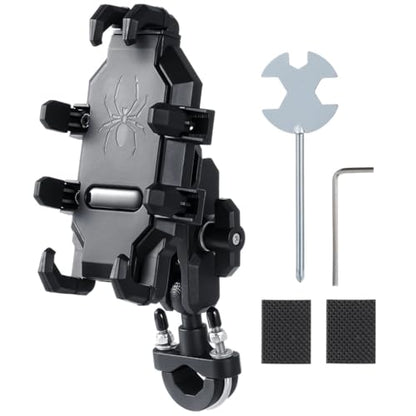 Vibration Dampening Motorcycle Phone Holder, Adjustable Mount for 4.7-7.2 Phones with Anti-Shake Features