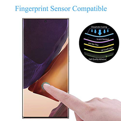 Galaxy Note 20 Ultra Privacy Screen Protector [Enhanced Adhesive] Flexible Film [Support Fingerprint Unlock], Anti-Spy, Anti-Scratch Soft Film for Samsung Note 20 Ultra 5G - size: for Samsung Galaxy Note 20 Ultra