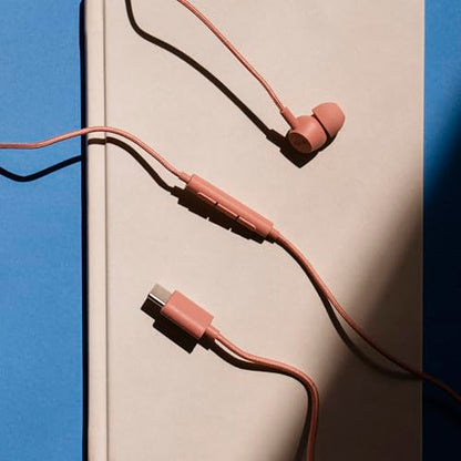 Sudio V3 Essential Wired Earbuds | in Ear Headphones with Cable and USB-C Connector | Tangle-Resistant Braided Cable | Built-in Microphone | IPX4 Water Resistant | No Charging Needed | (Pink) - color: Pink
