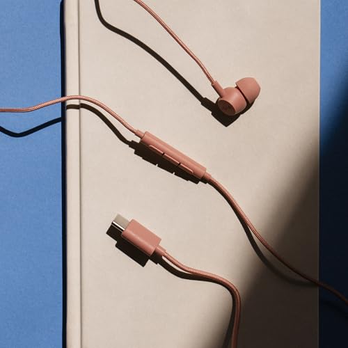 Sudio V3 Essential Wired Earbuds | in Ear Headphones with Cable and USB-C Connector | Tangle-Resistant Braided Cable | Built-in Microphone | IPX4 Water Resistant | No Charging Needed | (Pink) - color: Pink