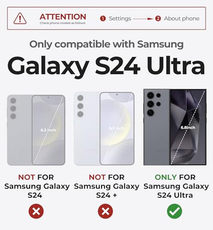 Dexnor for Samsung Galaxy S24 Ultra Case with Built-in Slide Camera Cover & Screen Protector & Kickstand,Shockproof Rugged Case Full-Body Bumper Protective Cover for Galaxy S24 Ultra (2024),Maroon Red | 2 Front Frames , Built-in Screen Protector & Kicksta