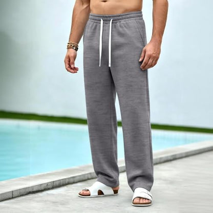 Baggy Sweat Pants for Mens Drawstring Lightweight Sweatpants with Pockets - color: Z001- Dark Gray, size: Small