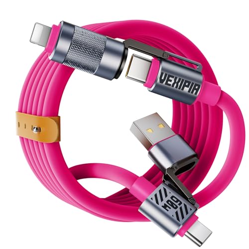 4 in 1 USB C Cable 60W 5FT Fast Charging & Data Transfer - color: Pink, style: 60W