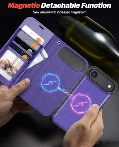 OCASE for iPhone Air Detachable Wallet Case with Card Holder, 2 in 1 PU Leather Flip Folio with RFID Blocking Stand Wrist Strap Shockproof Phone Cover 6.5 Inch 2025, Purple - color: Purple, size: iPhone Air