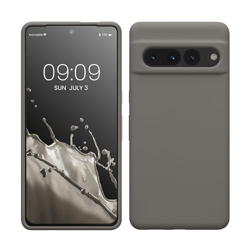 kwmobile Case Compatible with Google Pixel 7 Pro Case - TPU Silicone Phone Cover with Soft Finish - Stone Dust - color: black matte, size: Pixel 7 Pro