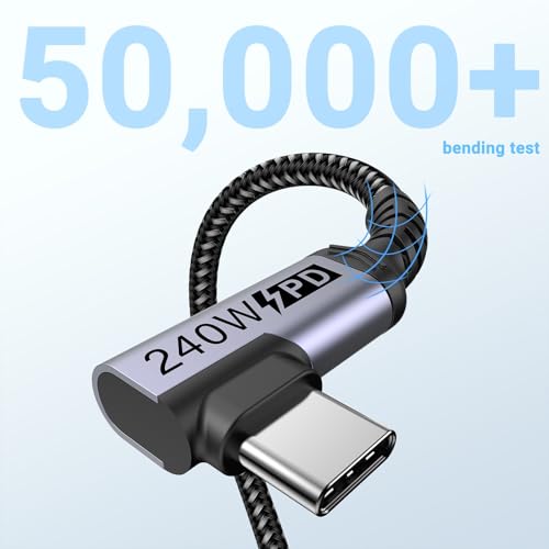 Short USB 4 Cable Right Angle 1.5FT 2 Packs, 240W Fast Charging - size: 240w - 1.5ft, 1.5ft
