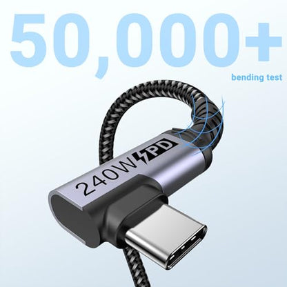 Short USB 4 Cable Right Angle 1.5FT 2 Packs, 240W Fast Charging - size: 240w - 1.5ft, 1.5ft