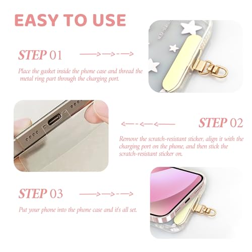 Phone Wrist Strap Phone Charm Strap Metal Phone Chain Tab Welding Process not Easy to Break - color: Gold