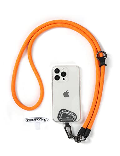 Cell Phone Lanyard ×1, Tether Tab ×2, Universal Adjustable Phone Strap, Crossbody, Neck Phone Lanyard, Rope Strap - color: Orange