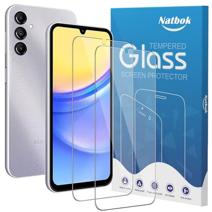 2 Pack Compatible with Samsung Galaxy A15 5G/4G Screen Protector,Full Coverage 9H Tempered Glass Film,HD Clear Scratch Resistant,Bubble-Free for Galaxy A15(6.5 Inch) Screen Protector - color: Samsung Galaxy A15 5G