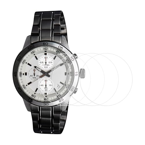 HARFINGTON 4pcs Watch Glass Screen Protector 26mm 9H Tempered Glass HD Clear Curved Edge Anti-Scratch Waterproof Round Smart Watch Dial Crystal Face Protective Film with Accessories - size: 26mm