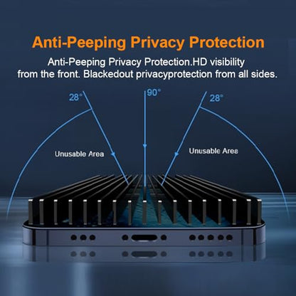 OneFish Privacy Screen Protector for IPhone 16 Anti-Spy Tempered Glass Dust-Free Bubble-Free Anti-Fingerprint 9H Scratch Protection & Hassle-Free Installation Frame [2-Pack] - size: IPhone 16
