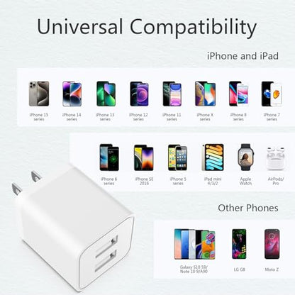 5Pack USB Wall Charger 2.4A Dual USB Port Cube Power Plug Adapter