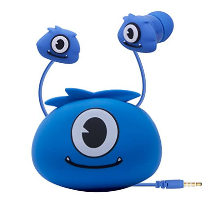 Kids Earbuds with Storage Case for Back to School, Earbuds for Kids - color: Blue