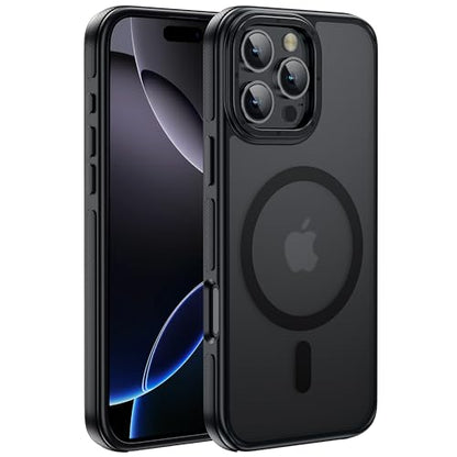 Strong Magnetic case for iPhone 16 Pro [10Ft Military-Grade Protection] Compatible with fit MagSafe Shockproof Slim Thin Cover 6.3 inch 16 Pro Phone case, Black Bumper - color: A1-Black Bumper, size: iPhone 16 Pro(6.3")