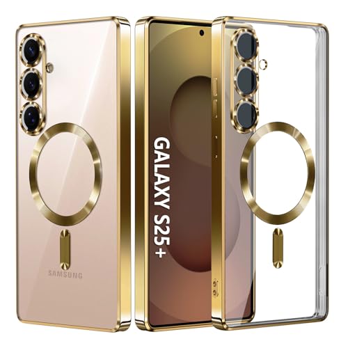 Hurgoer for Samsung Galaxy S25 Plus Case.Soft TPU Electroplated Frame Cover with Clear Back.Drop Tested Protective Full Body S24 Plus Case.Thin Light Slim【Not Magsafe】(Gold, S25/S24 Plus) - color: Gold, size: S25/S24 Plus