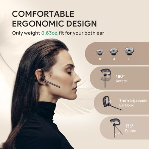 Yealink BH71 Pro Bluetooth Headset with USB-C/A Dongle, Teams Certified, Wireless Earpiece for Cell Phone,PC,Laptop,Noise Cancelling Microphone, Adjustable Ear Hook - style: BH71 Pro USB-C to A