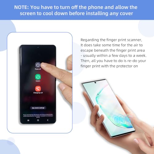 3 Pack Tempered Glass Screen Protector Applicable for Samsung Galaxy Note 10plus 6.8 inch, Support Fingerprint ID Friendly Tempered Glass Screen Protective, HD Clear Scratch Resistant Suitable - color: NOTE 10PLUS