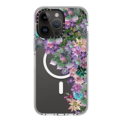 CASETiFY for iPhone 14 Pro Max Case - Impact Clear Compatible with MagSafe | Not Yellowing | 6.6 ft. 3X Military Grade Drop Protection | MY SUCCULENT GARDEN | Clear - color: MY SUCCULENT GARDEN, size: Iphone 14 Pro Max (6.7")