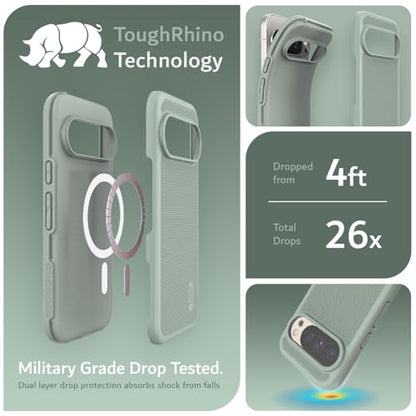 TUDIA MergeGrip [Compatible with Magsafe & Pixelsnap] Cases for Google Pixel 10 / Pixel 10 Pro Case 2025 – [Military Grade Drop Tested] Dual Layer Slim Shockproof Heavy Duty Protection - Green Lily - color: Green Lily, size: Pixelsnap 10 / 10 Pro