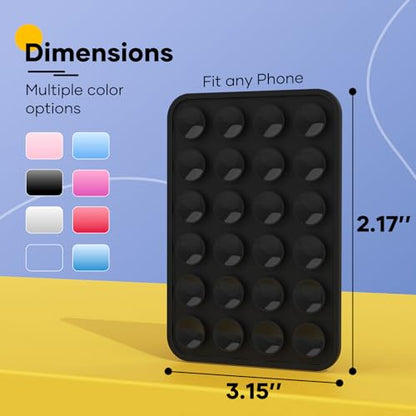 Silicone Phone Sticky Grip, Suction Phone Case Mount for iPhone and Android, Hands-Free Sticky Cell Phone Grip, Mobile Fidget Mirror Holder for Selfies and Videos - color: Midnight Mystery（Black）