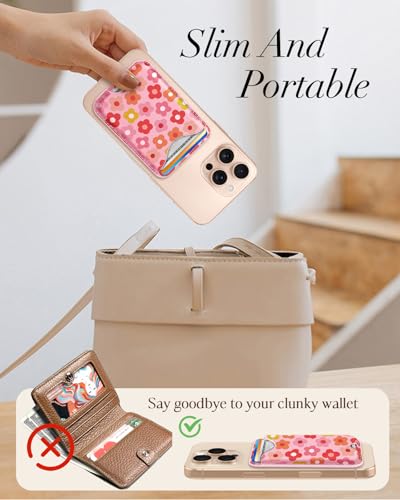 Shorogyt Compatible with Magsafe Wallet for Women, Little Flower - color: Little Flower