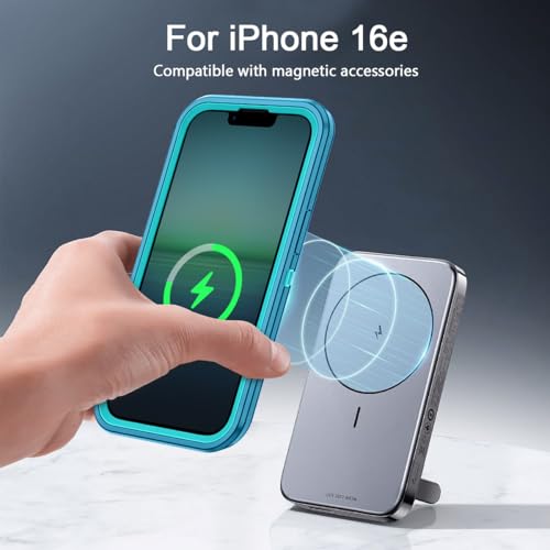 I-HONVA for iPhone 16e Case [Compatible with MagSafe] Shockproof 3-Layer Full Body Protection [Without Screen Protector] Rugged Heavy Duty Cover Case for Apple iPhone 16e 6.1",Turquoise - color: Turquoise
