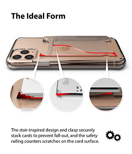 Ringke Slot Card Holder for Phone Case, Business Card Holder for Back of Phone, ID Credit Card Holder Stick on for Women Men, Phone Wallet Compatible with iPhone, Galaxy, and Pixel - Clear Mist - color: Clear Mist