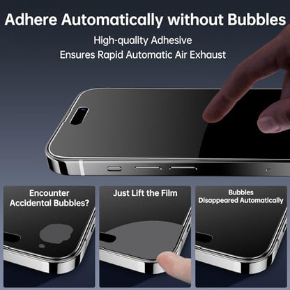 SYNCWIRE Privacy Screen Protector for iPhone 14 Pro 6.1'', 2-Pack Unbreakable Anti Spy Tempered Glass Saver Black[Easy Installation Frame][10X Stronger][Bubble Free][Sensitive Touch][Anti Fingerprint] - size: iPhone 14 Pro