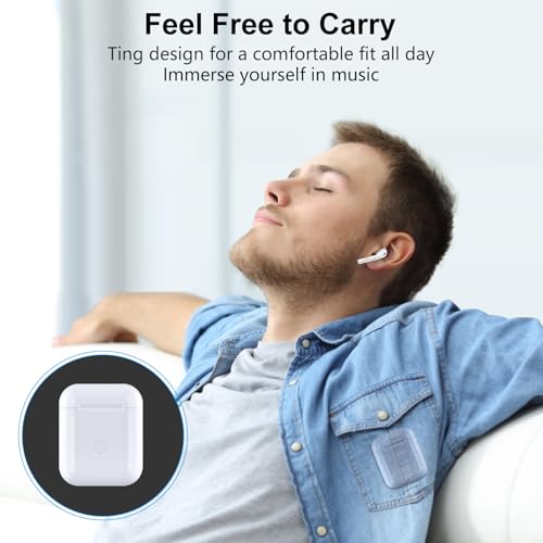 Wireless Charging Case Replacement Compatible with AirPod 1 2, Air Pods 1 2 Charger Case with Bluetooth Pairing Without Earbuds, White