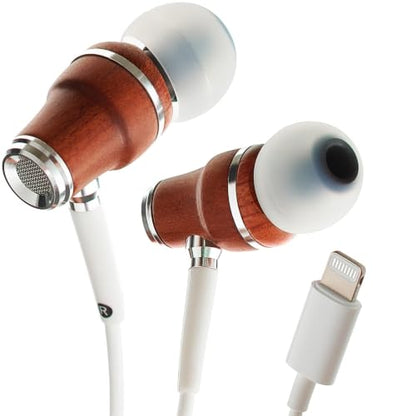 Symphonized Premium Wooden Wired Earbuds with Microphone (Lightning) - color: White, style: Lightning