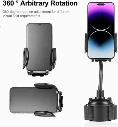 YUHENG Car Cup Holder Phone Mount, 360° Rotating Adjustable Gooseneck, Universal Cupholder Cell Phone Cradle for iPhone Samsung, Secure Fit, One-Touch Release - color: Blue