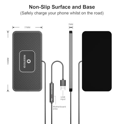 Wireless Car Charger Pad, REESTECQI 15W Wireless Charging Pad for Car Non Slip Phone Car Wireless Charger [40W Car Charger Included] for iPhone 17 16 15 14 13, AirPods 3/Pro 2, Samsung S26/S25/S24