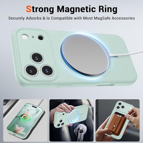 SUPFINE Silicone & Magnetic for iPhone 17 Pro Case - color: Aquamarine, size: iPhone 17 Pro