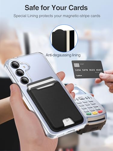 TopMade for MagSafe Wallet, 4 Cards Holder, Strongest Magnetic Phone Wallet - color: Black